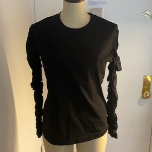 3.1 Phillip Lim black rouched sleeve tee